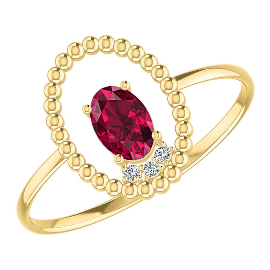 Sunshine Ruby Framed Diamond Ring - Elysian Couture