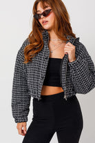 Tweed Crop Puffer Jacket - Elysian Couture