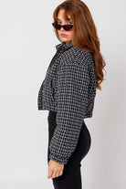 Tweed Crop Puffer Jacket - Elysian Couture