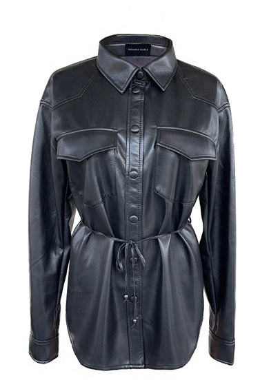 Vegan Leather Shacket - Elysian Couture