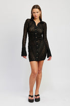 BUTTON DOWN LACE DRESS - Elysian Couture