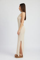 HALTER NECK MAXI DRESS WITH OPEN BACK - Elysian Couture