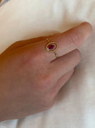 Sunshine Ruby Framed Diamond Ring - Elysian Couture