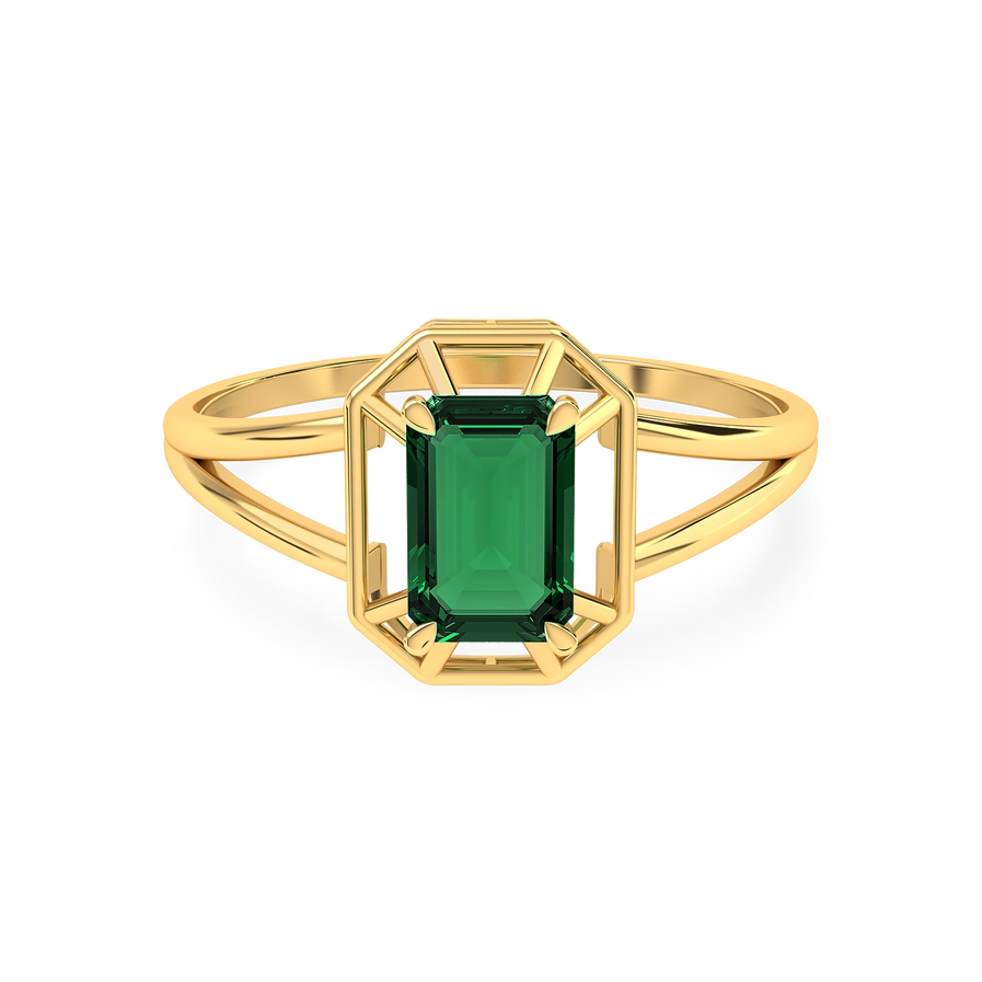 Emerald 18K Solid Gold Ring - Elysian Couture