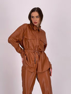 Vegan Leather Shacket - Elysian Couture