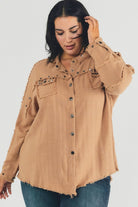 Kelsey Oversized Studded Shirt - Elysian Couture