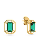 Emerald 18K Solid Gold Studs - Elysian Couture