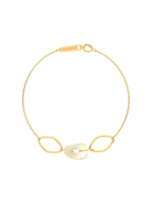 Mother-Of-Pearl Motif Gold Bracelet - Elysian Couture