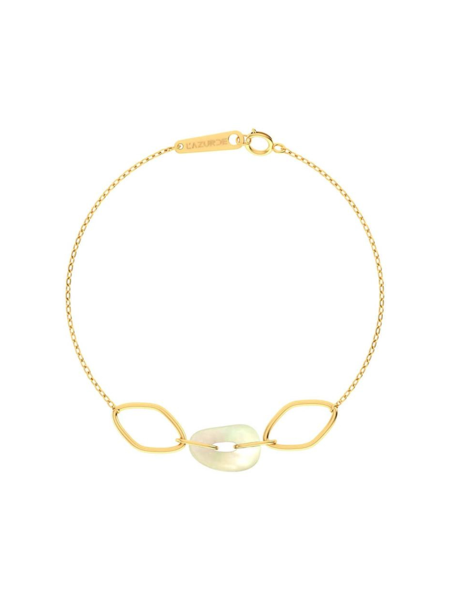 Mother-Of-Pearl Motif Gold Bracelet - Elysian Couture