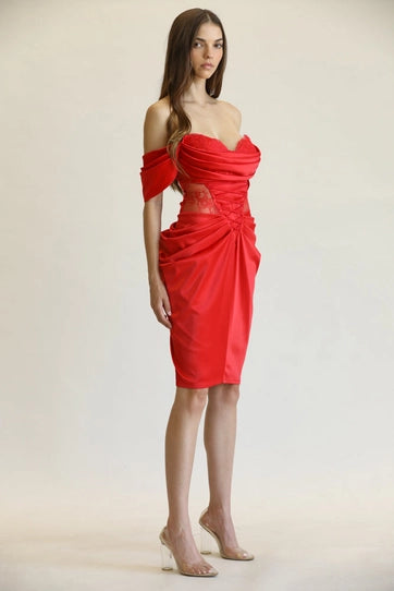 Daania Scarlet Dress - Elysian Couture