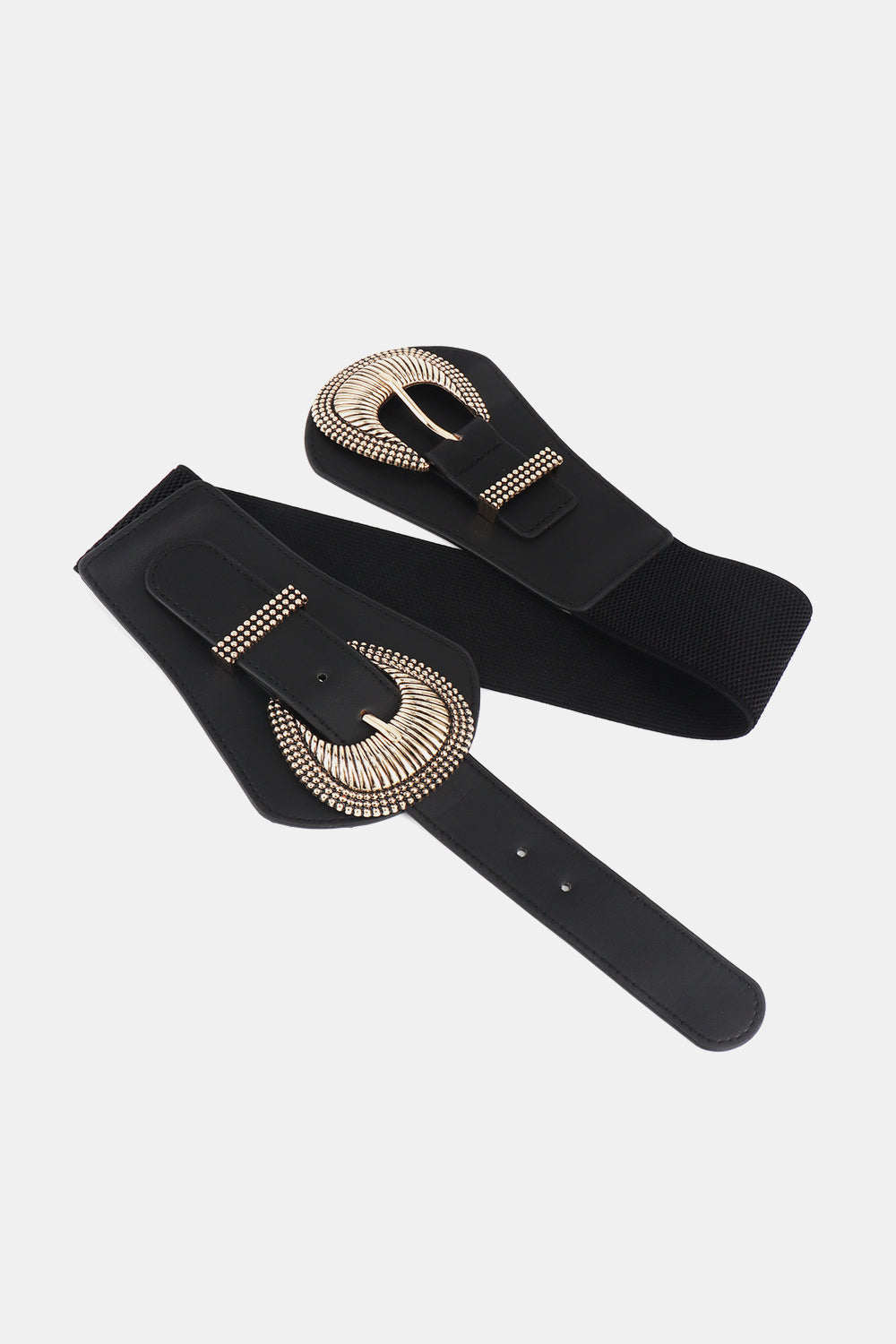 Shell Double Buckle Elastic Wide Belt - Elysian Couture