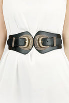 Shell Double Buckle Elastic Wide Belt - Elysian Couture